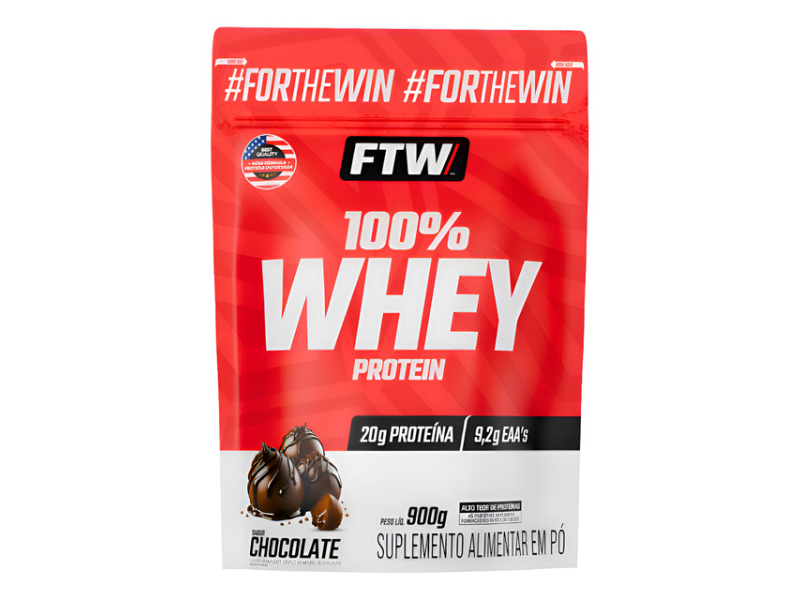 100% Whey Protein Refil 900g Sabor Chocolate - Ftw